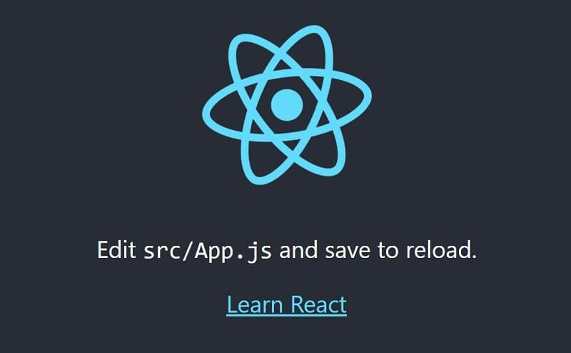 React App - The Default Page.